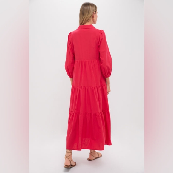 NWT Pomander Place Hibiscus Red Mabel Maxi Dress Size Medium - Picture 13 of 14